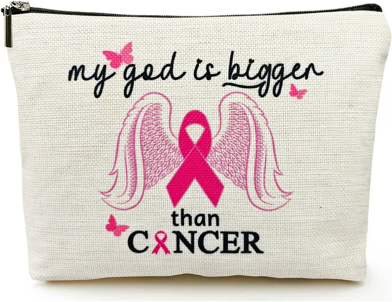Breast Cancer Survivor Gifts for Women Makeup Bag, Breast Cancer Awareness Accessories, Cancer Care Gifts for Woman, End of Chemo Gifts, Cancer Patients Must Have Cosmetic Travel Pouch