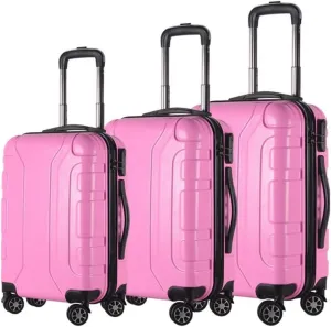 Carry-On 3pcs Luggage Sets Wear-Resistance 20/24/28inch Lightweight Suitcase Spinner Wheels Luggage Carry On (Color : D, Size : 3pcs)