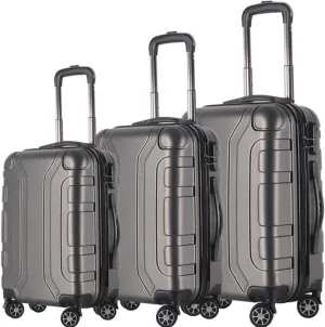 Carry-On 3pcs Luggage Sets Wear-Resistance 20/24/28inch Lightweight Suitcase Spinner Wheels Luggage Carry On (Color : F, Size : 3pcs)