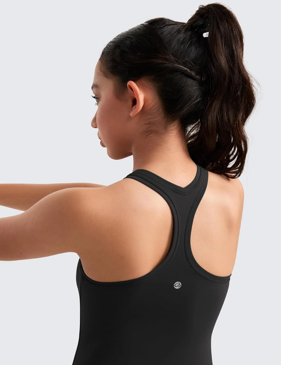 CRZ YOGA Girls Butterluxe Crew Round Neck Racerback Workout Tank Tops for Teen Kids Active Casual Dance Crop Sleeveless