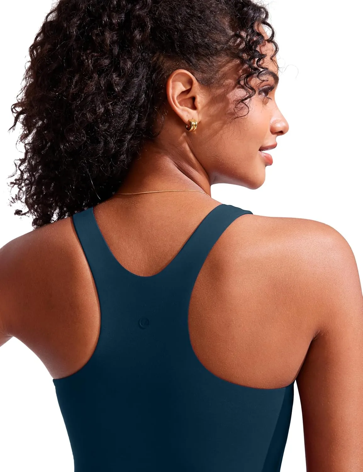 CRZ YOGA Racerback Tankini Tops for Women High Neck Modest Bathing Swim Suits Sporty Tank Only No Bottom