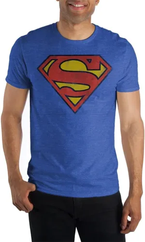 DC Comics Superman Men's Man Of Steel Distressed Logo Adult Graphic Print T-Shirt