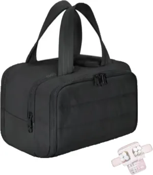 Decisivte large capacity wide-open travel cosmetic bag,Decisivte Cosmetic Bag,Travel Toiletry ,Wide-Opening Proof Organizer for Women, for Traveling, Shower & Toiletries (Black)