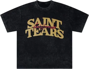 DONCARE Saint Cross Jesus Pilgrim Print Unisex T-Shirt Oversized Vintage Heavyweight Short Sleeves