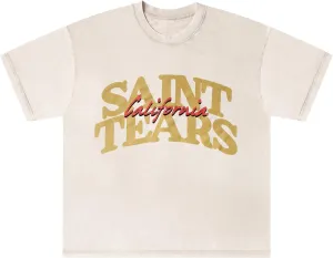 DONCARE Saint Cross Jesus Pilgrim Print Unisex T-Shirt Oversized Vintage Heavyweight Short Sleeves
