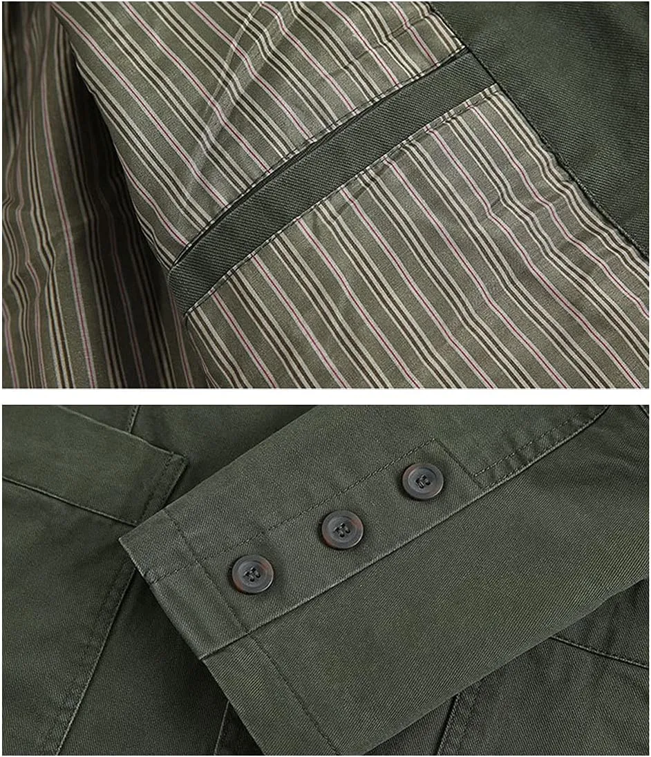 ebossy Men's Casual Notched Lapel Collar 3-Button Blazer Lightweight Sporty Cotton Suit Jacket Coat