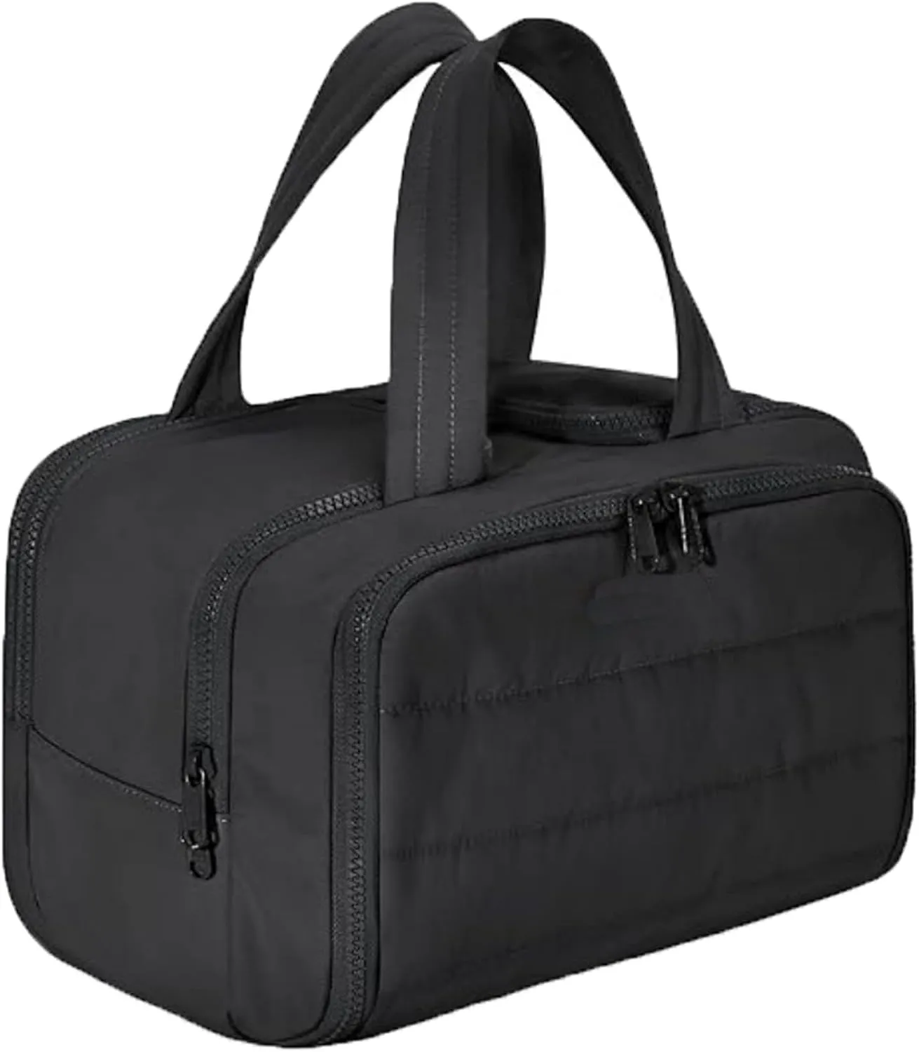 Elouva Toiletry Bag, Large Capacity Wide-Open Travel Cosmetic Bag, 4-in-1 MultiFunctional Lightweight Makeup Bags for Women with Handle for Accessories, Toiletries (Black, 29.97x18.54x21.08cm)