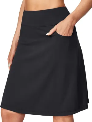 Ewedoos 20" Knee Length Skorts Skirts for Women with Pockets Golf Tennis Skirt High Waisted Athletic Skorts Casual Summer