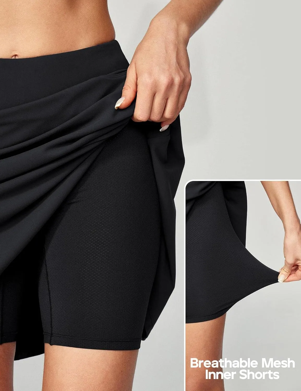 Ewedoos 20" Knee Length Skorts Skirts for Women with Pockets Golf Tennis Skirt High Waisted Athletic Skorts Casual Summer