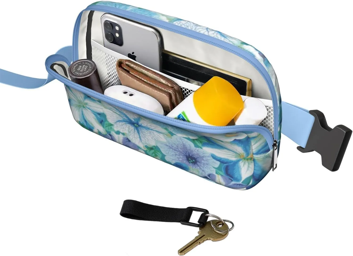 Fanny Pack for Women,Mini Waterproof Floral theme Belt Bag,Fashionable Crossbody,Cute Everywhere Belt Bags Fanny Pack for Hiking, Travel.