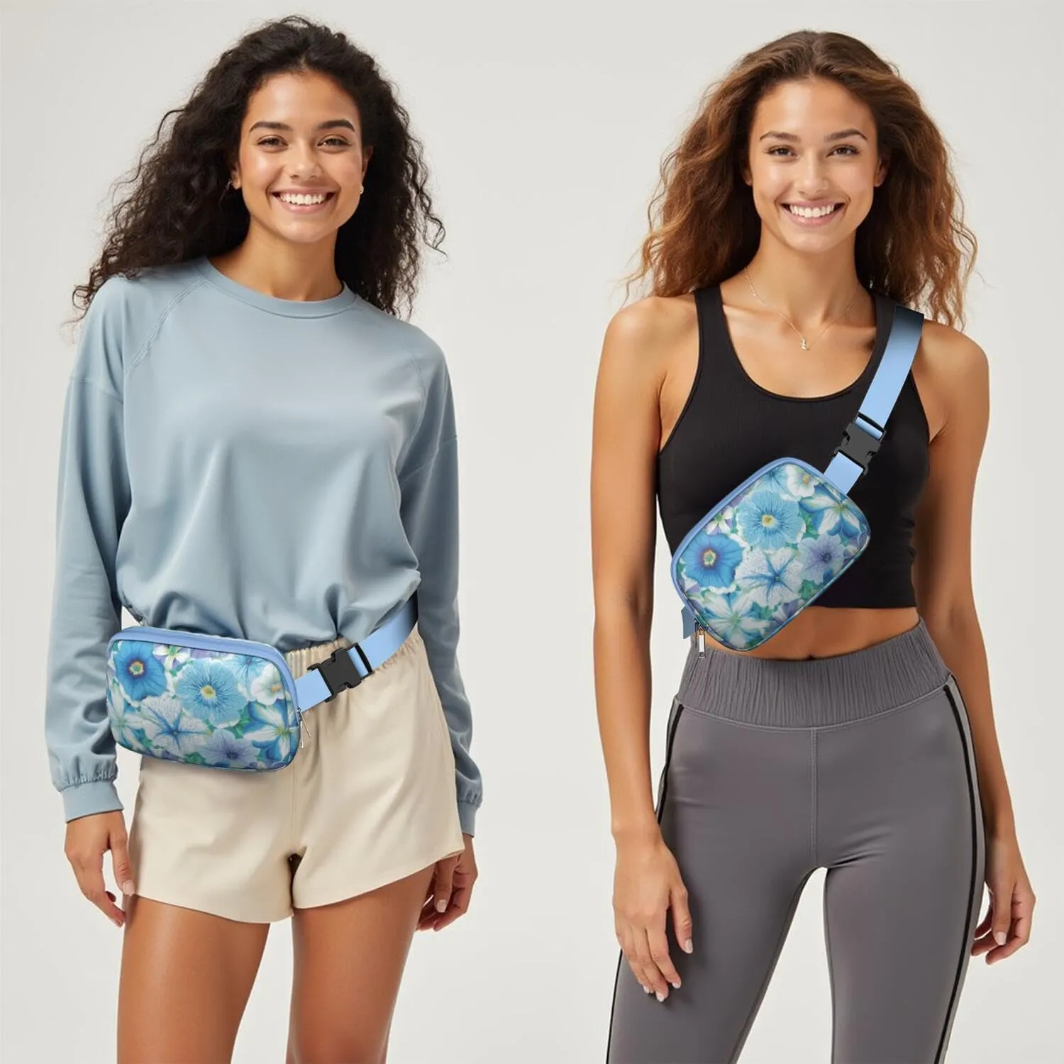 Fanny Pack for Women,Mini Waterproof Floral theme Belt Bag,Fashionable Crossbody,Cute Everywhere Belt Bags Fanny Pack for Hiking, Travel.