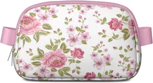 Fanny Pack for Women,Mini Waterproof Floral theme Belt Bag,Fashionable Crossbody,Cute Everywhere Belt Bags Fanny Pack for Hiking,Travel.