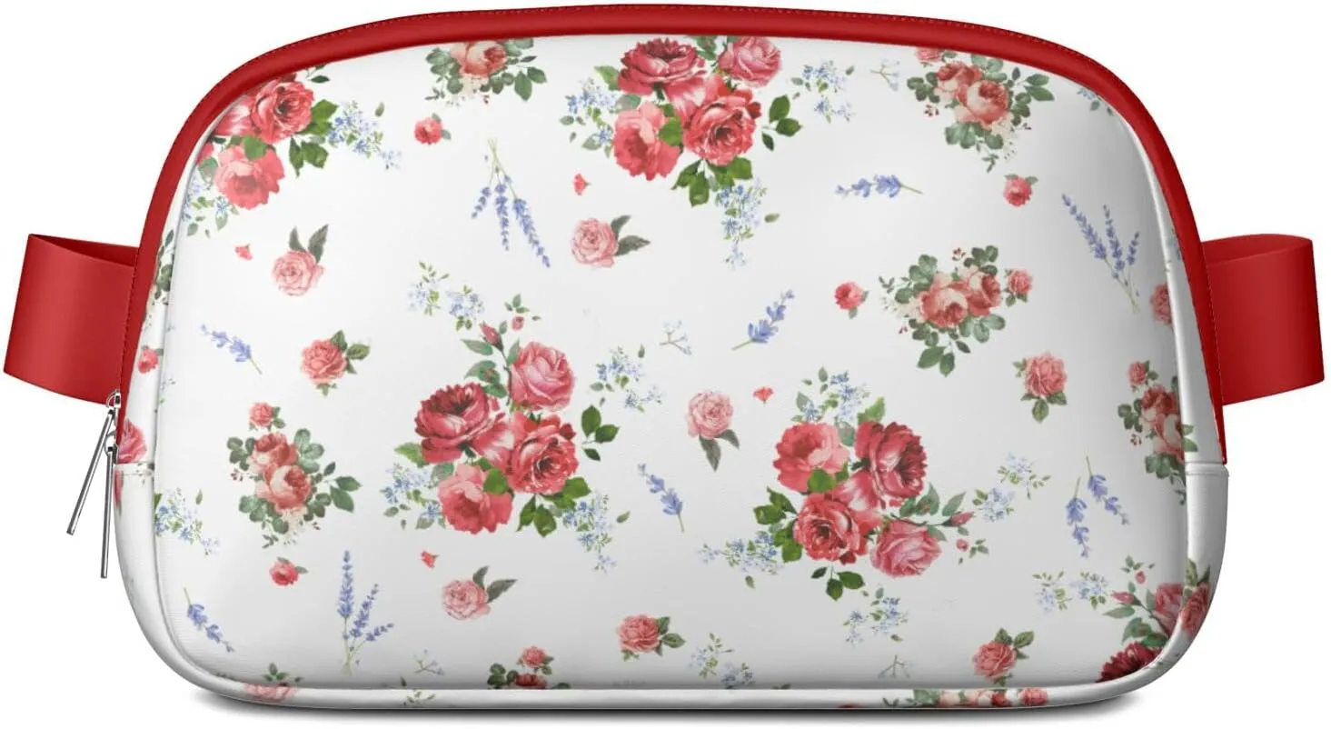 Fanny Pack for Women,Mini Waterproof Floral theme Belt Bag,Fashionable Crossbody,Cute Everywhere Belt Bags Fanny Pack for Hiking,Travel.