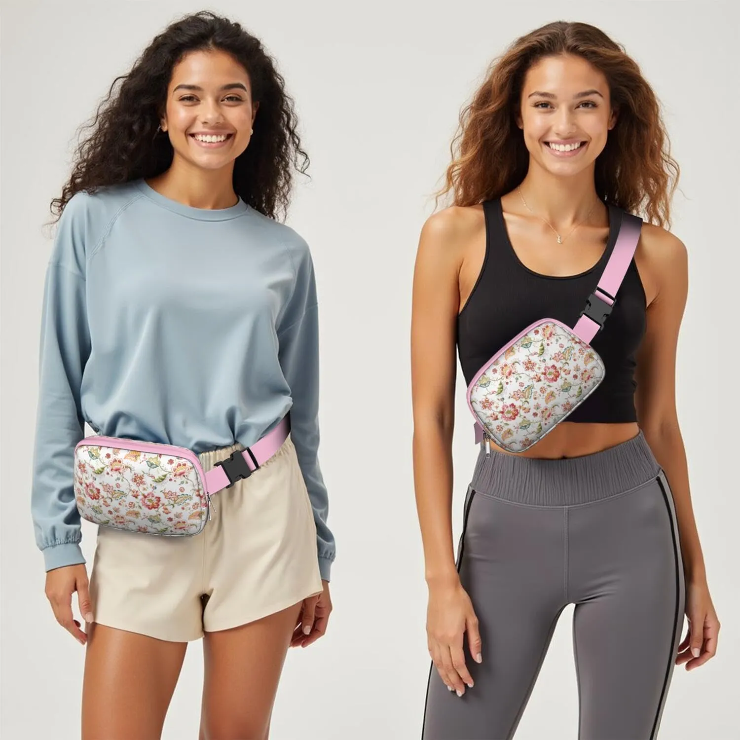 Fanny Pack for Women,Mini Waterproof Floral theme Belt Bag,Fashionable Crossbody,Cute Everywhere Belt Bags Fanny Pack for Hiking,Travel.