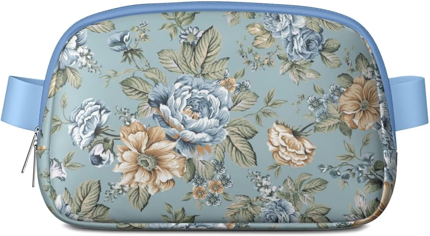 Fanny Pack for Women,Mini Waterproof Floral theme Belt Bag,Fashionable Crossbody,Cute Everywhere Belt Bags Fanny Pack for Hiking,Travel.