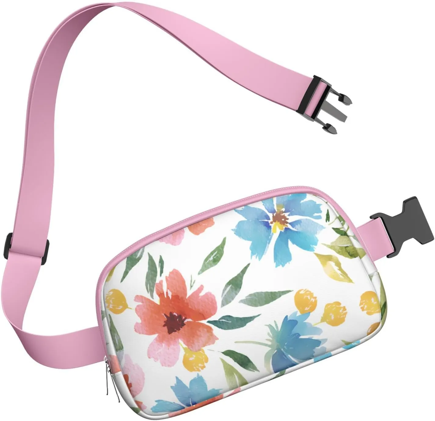 Fanny Pack for Women,Mini Waterproof Floral theme Belt Bag,Fashionable Crossbody,Cute Everywhere Belt Bags Fanny Pack for Hiking,Travel.