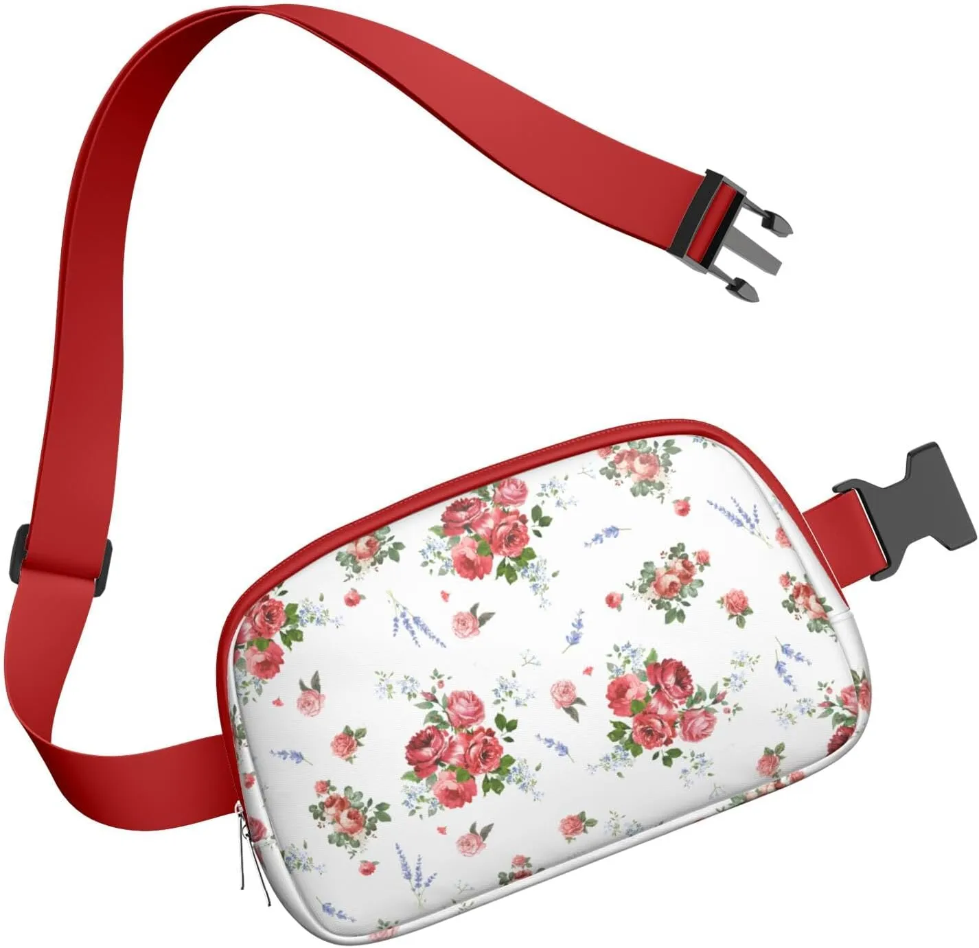 Fanny Pack for Women,Mini Waterproof Floral theme Belt Bag,Fashionable Crossbody,Cute Everywhere Belt Bags Fanny Pack for Hiking,Travel.