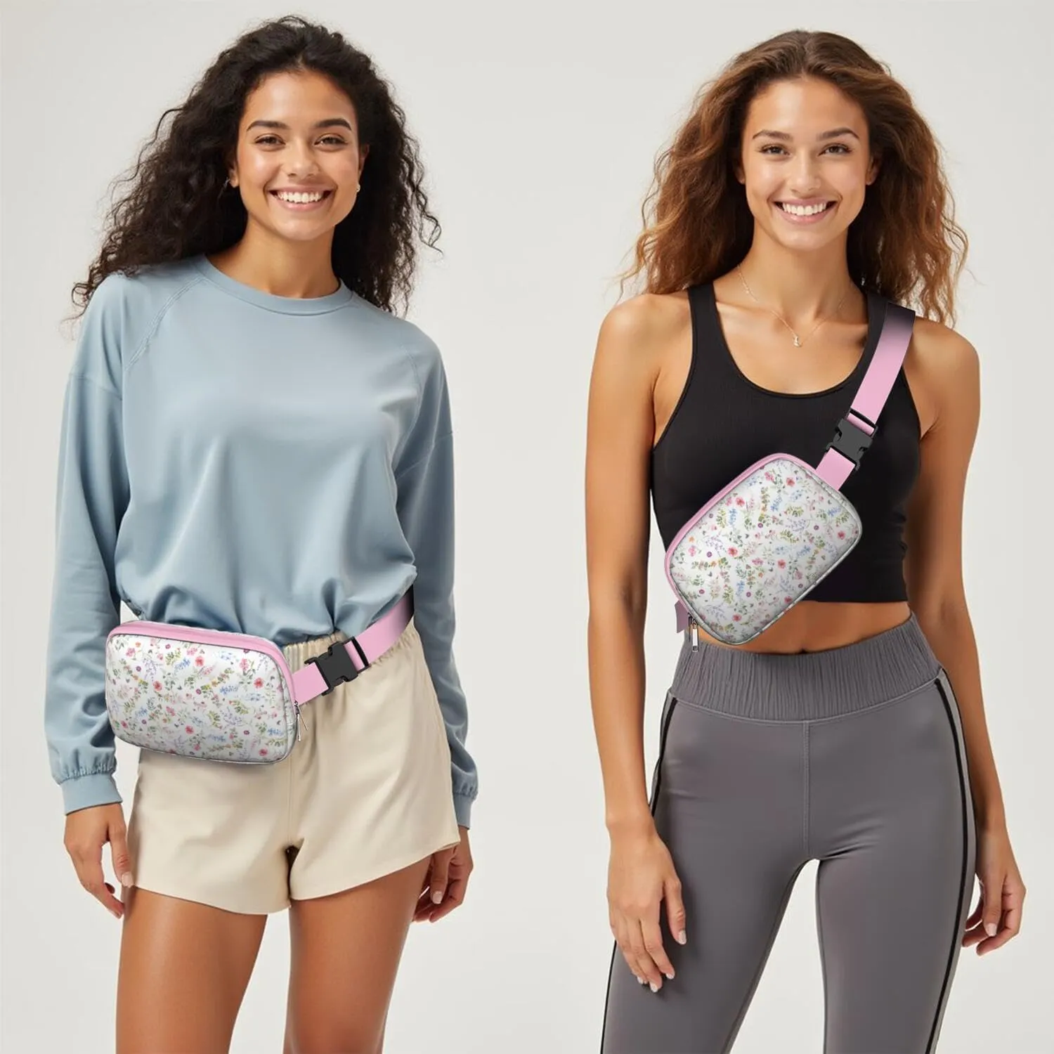 Fanny Pack for Women,Mini Waterproof Floral theme Belt Bag,Fashionable Crossbody,Cute Everywhere Belt Bags Fanny Pack for Hiking,Travel.