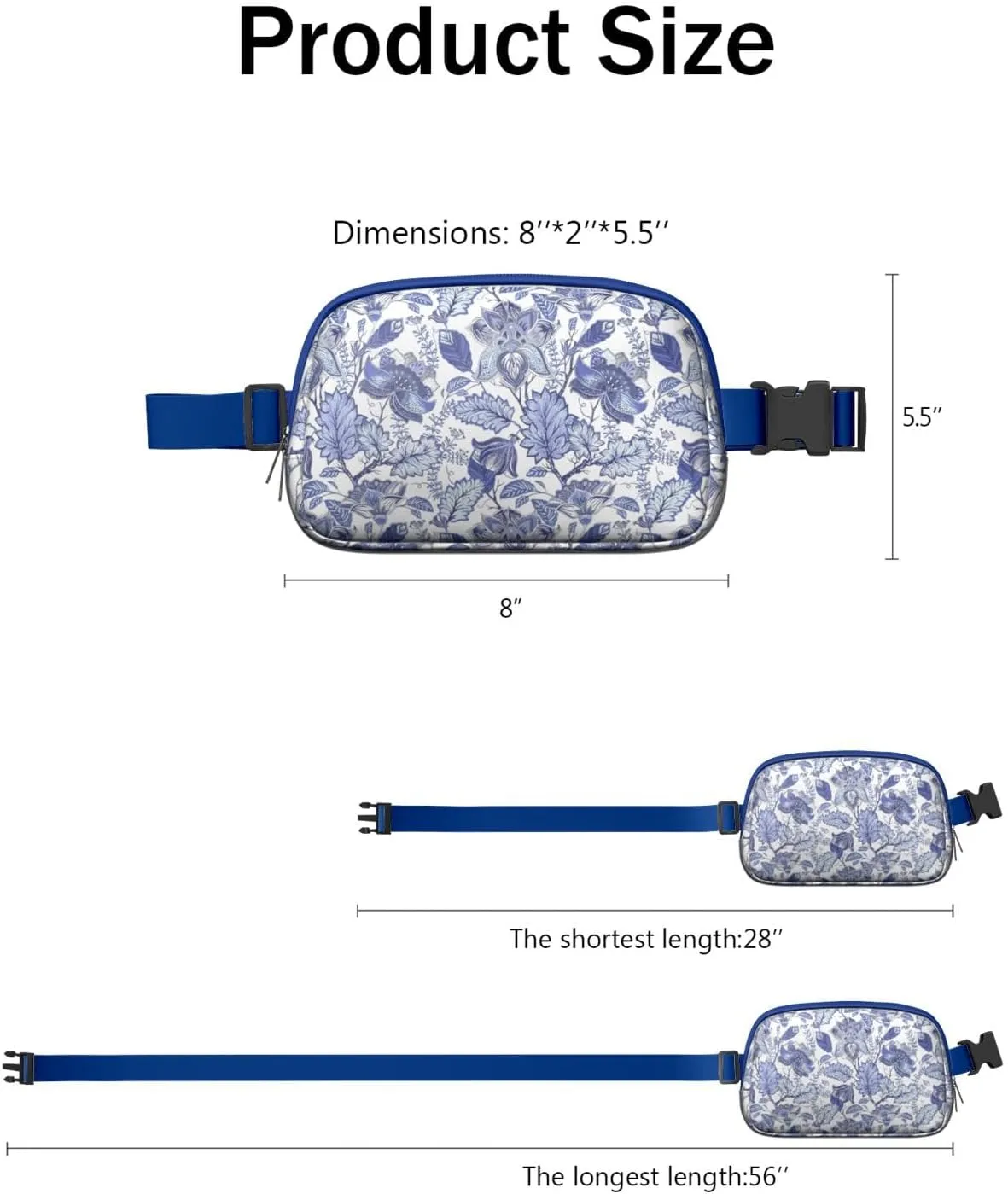 Fanny Pack for Women,Mini Waterproof Floral theme Belt Bag,Fashionable Crossbody,Cute Everywhere Belt Bags Fanny Pack for Hiking,Travel.