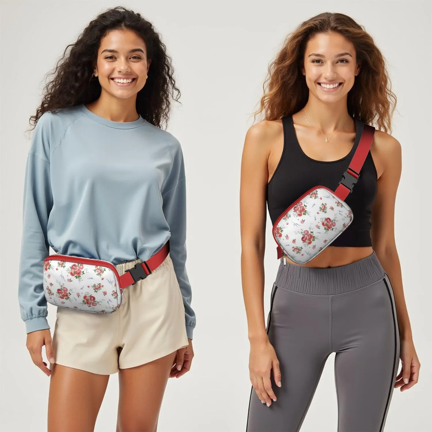 Fanny Pack for Women,Mini Waterproof Floral theme Belt Bag,Fashionable Crossbody,Cute Everywhere Belt Bags Fanny Pack for Hiking,Travel.