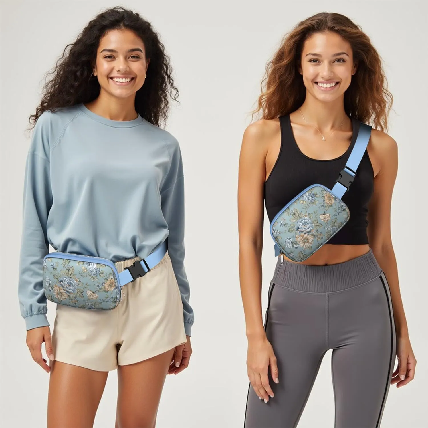 Fanny Pack for Women,Mini Waterproof Floral theme Belt Bag,Fashionable Crossbody,Cute Everywhere Belt Bags Fanny Pack for Hiking,Travel.