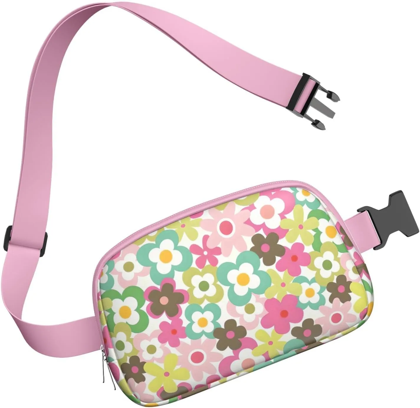 Fanny Pack for Women,Mini Waterproof Floral theme Belt Bag,Fashionable Crossbody,Cute Everywhere Belt Bags Fanny Pack for Hiking,Travel.