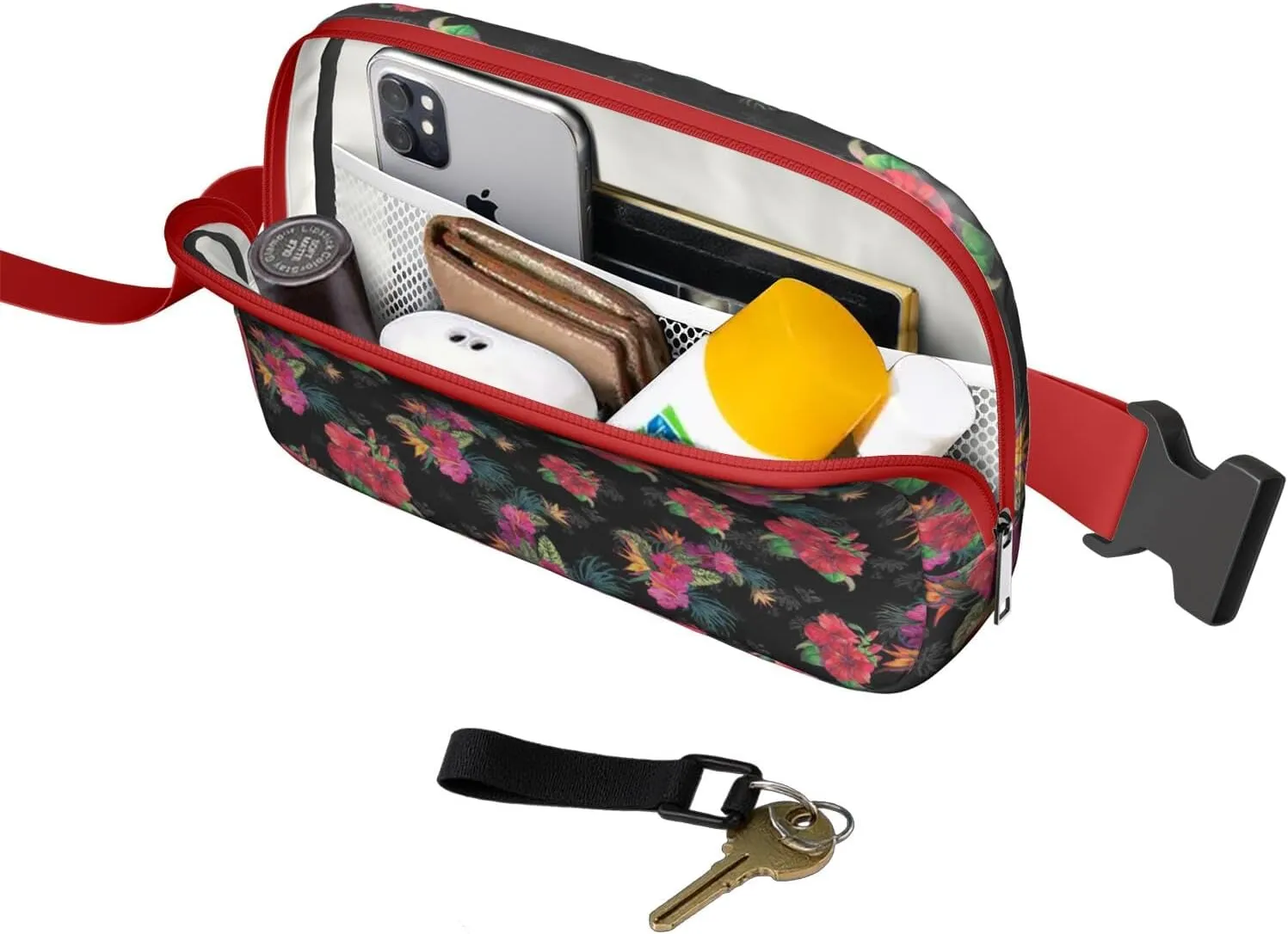 Fanny Pack for Women,Mini Waterproof Floral theme Belt Bag,Fashionable Crossbody,Cute Everywhere Belt Bags Fanny Pack for Hiking,Travel.