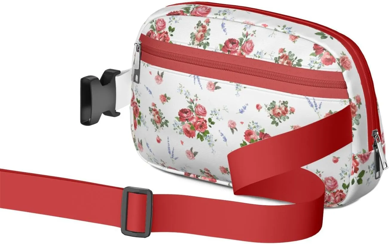 Fanny Pack for Women,Mini Waterproof Floral theme Belt Bag,Fashionable Crossbody,Cute Everywhere Belt Bags Fanny Pack for Hiking,Travel.