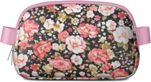 Fanny Pack for Women,Mini Waterproof Floral theme Belt Bag,Fashionable Crossbody,Cute Everywhere Belt Bags Fanny Pack for Hiking,Travel.
