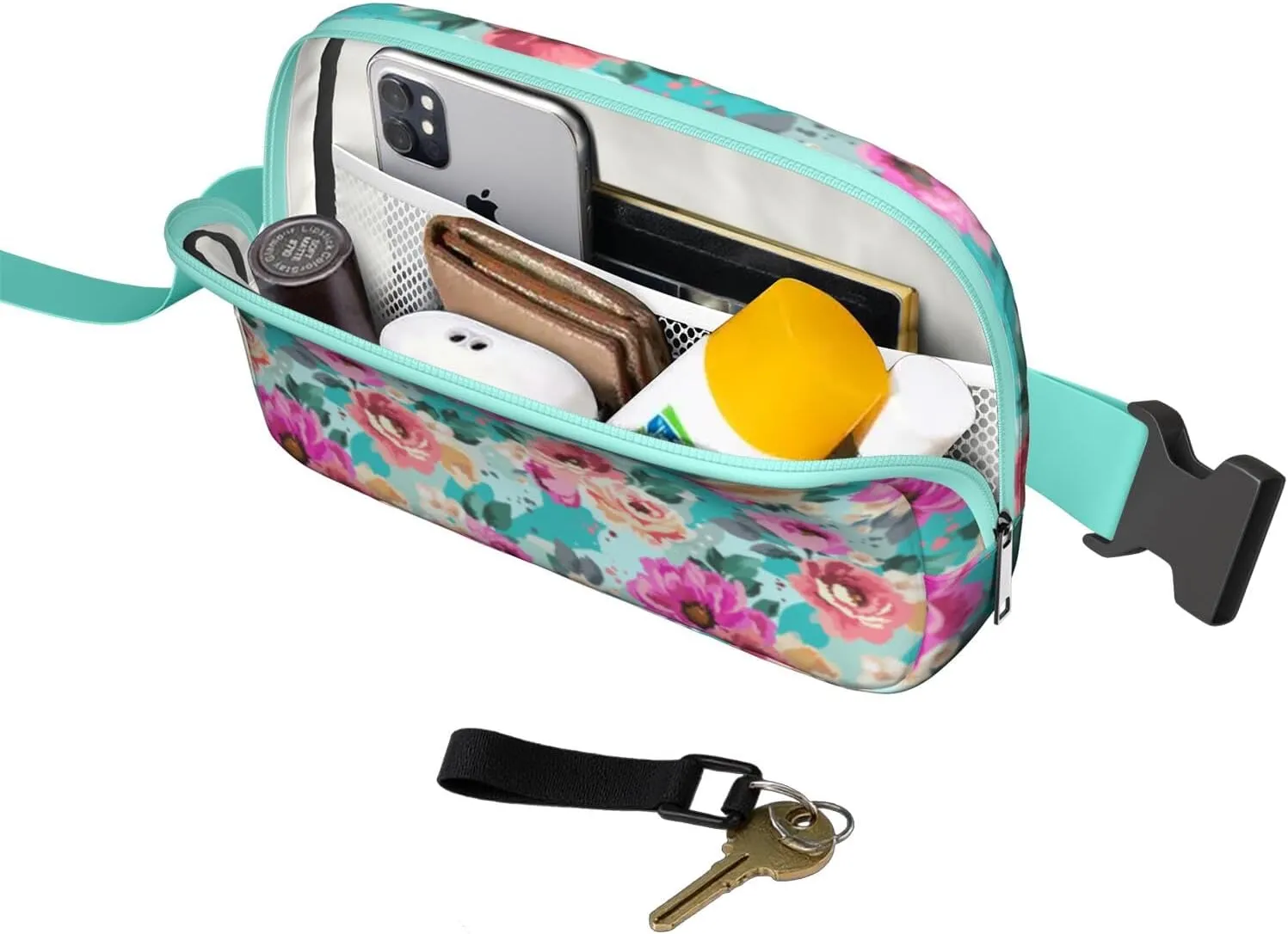 Fanny Pack for Women,Mini Waterproof Floral theme Belt Bag,Fashionable Crossbody,Cute Everywhere Belt Bags Fanny Pack for Hiking,Travel.
