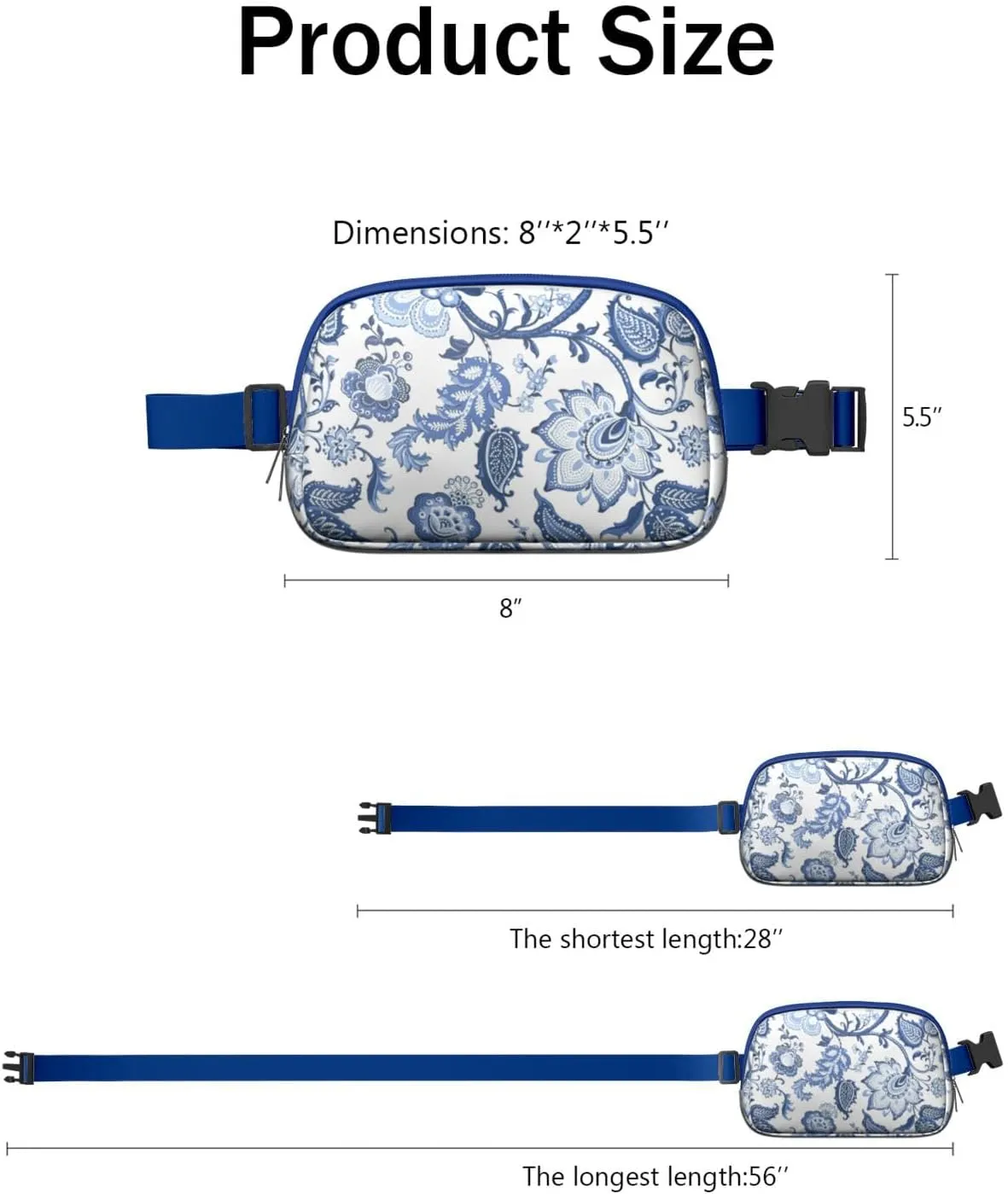 Fanny Pack for Women,Mini Waterproof Floral theme Belt Bag,Fashionable Crossbody,Cute Everywhere Belt Bags Fanny Pack for Hiking,Travel.