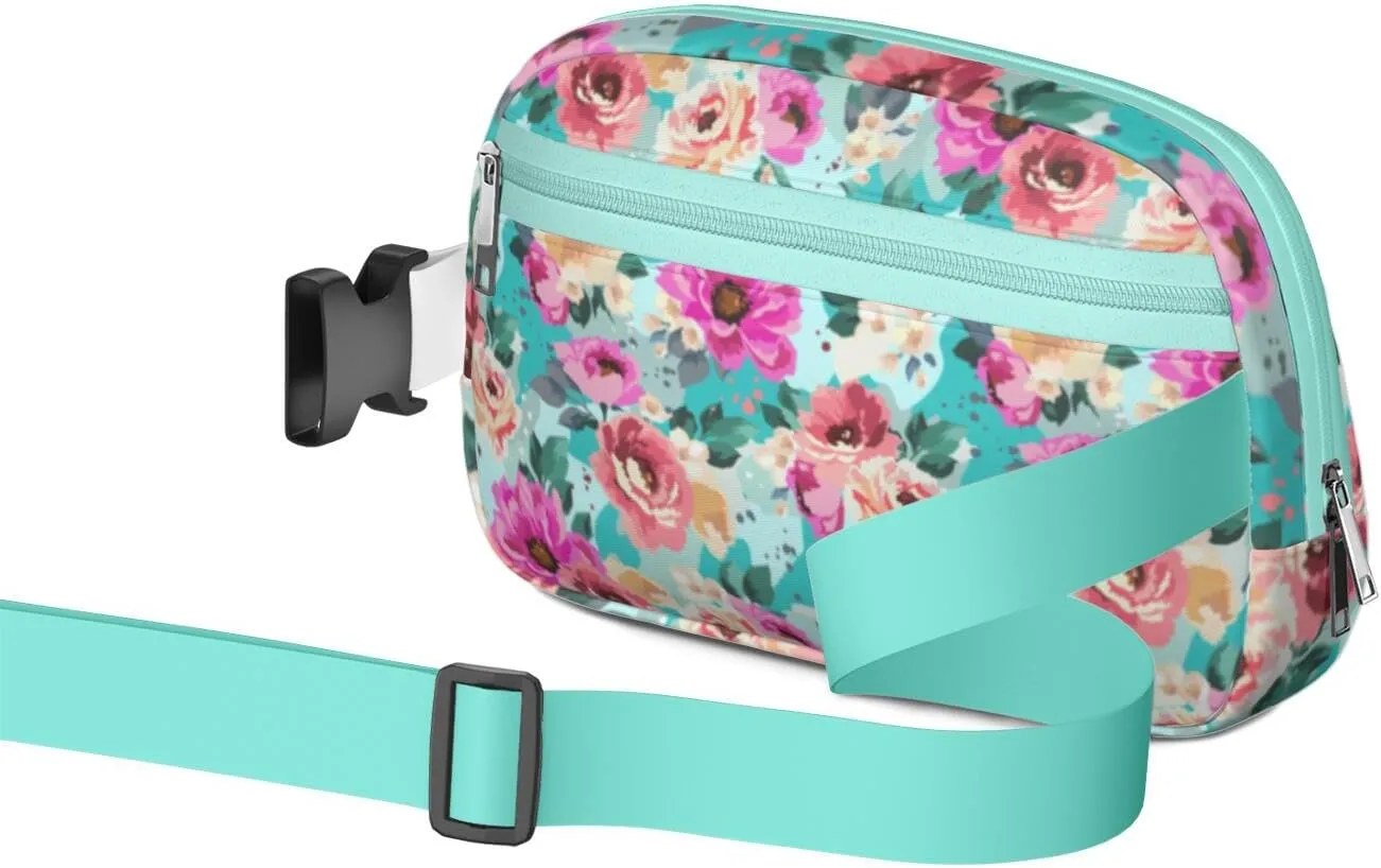 Fanny Pack for Women,Mini Waterproof Floral theme Belt Bag,Fashionable Crossbody,Cute Everywhere Belt Bags Fanny Pack for Hiking,Travel.