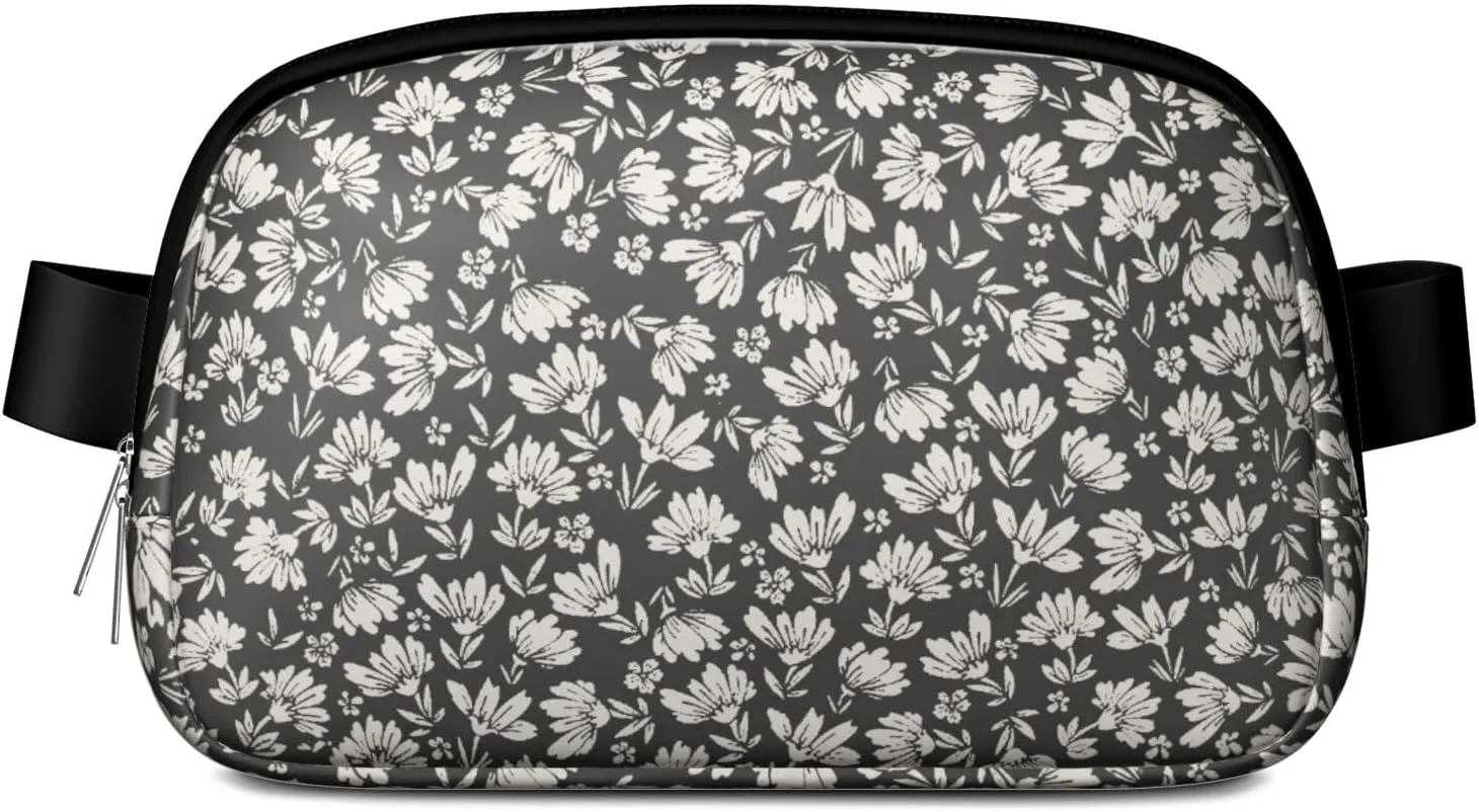 Fanny Pack for Women,Mini Waterproof Floral theme Belt Bag,Fashionable Crossbody,Cute Everywhere Belt Bags Fanny Pack for Hiking,Travel.