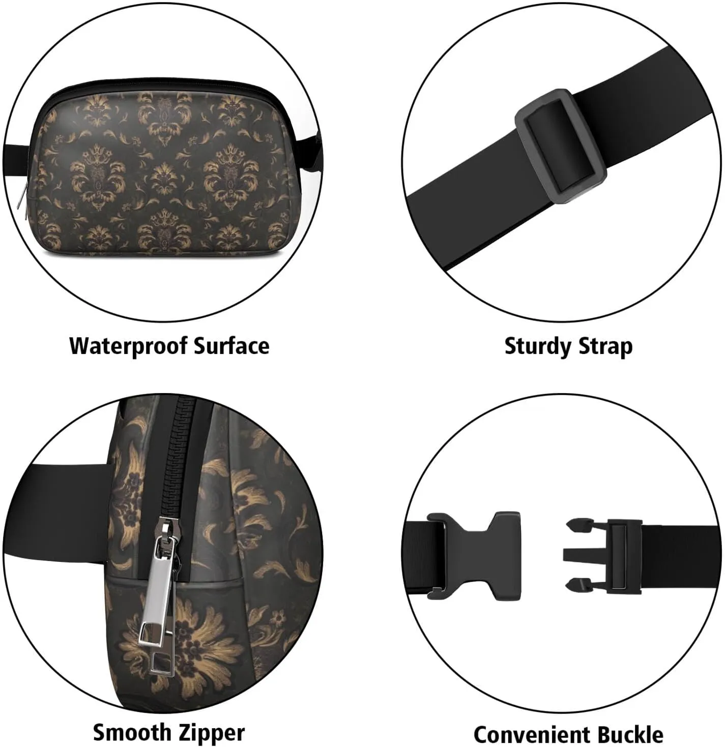 Fanny Pack for Women,Mini Waterproof Floral theme Belt Bag,Fashionable Crossbody,Cute Everywhere Belt Bags Fanny Pack for Hiking,Travel.