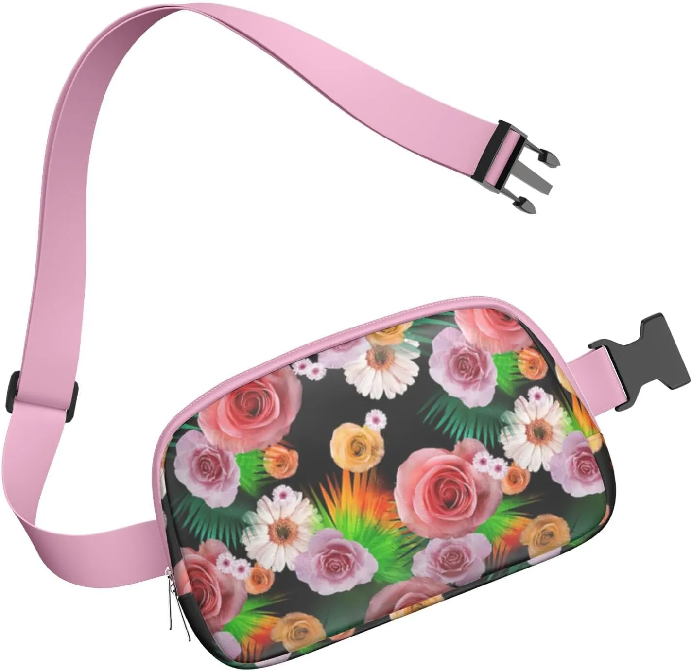 Fanny Pack for Women,Mini Waterproof Floral theme Belt Bag,Fashionable Crossbody,Cute Everywhere Belt Bags Fanny Pack for Hiking,Travel.
