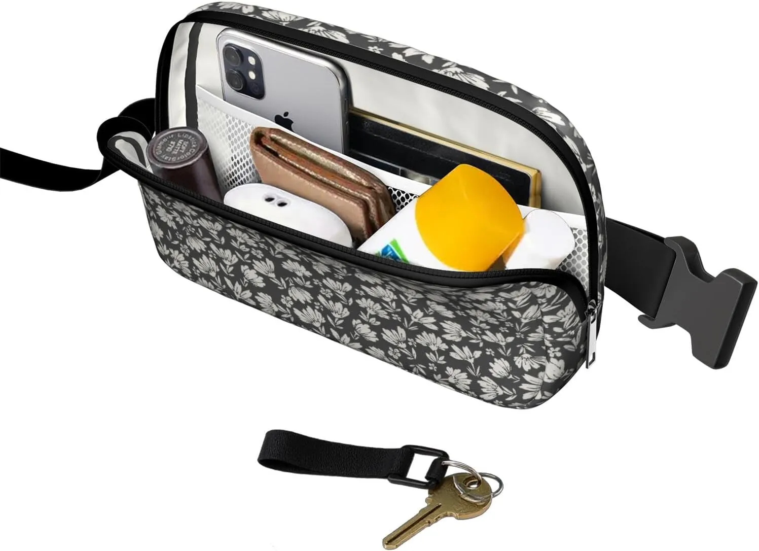 Fanny Pack for Women,Mini Waterproof Floral theme Belt Bag,Fashionable Crossbody,Cute Everywhere Belt Bags Fanny Pack for Hiking,Travel.