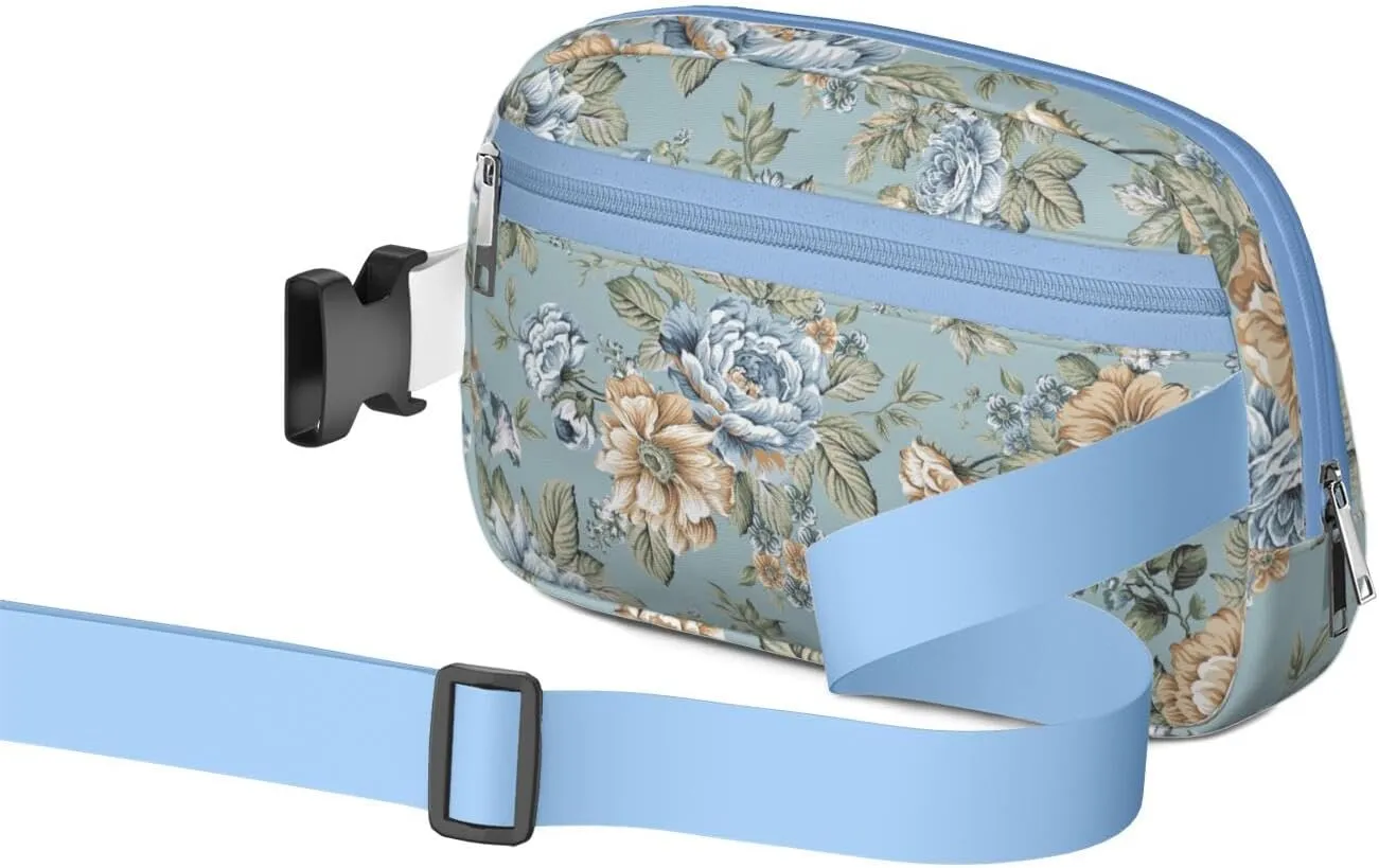 Fanny Pack for Women,Mini Waterproof Floral theme Belt Bag,Fashionable Crossbody,Cute Everywhere Belt Bags Fanny Pack for Hiking,Travel.