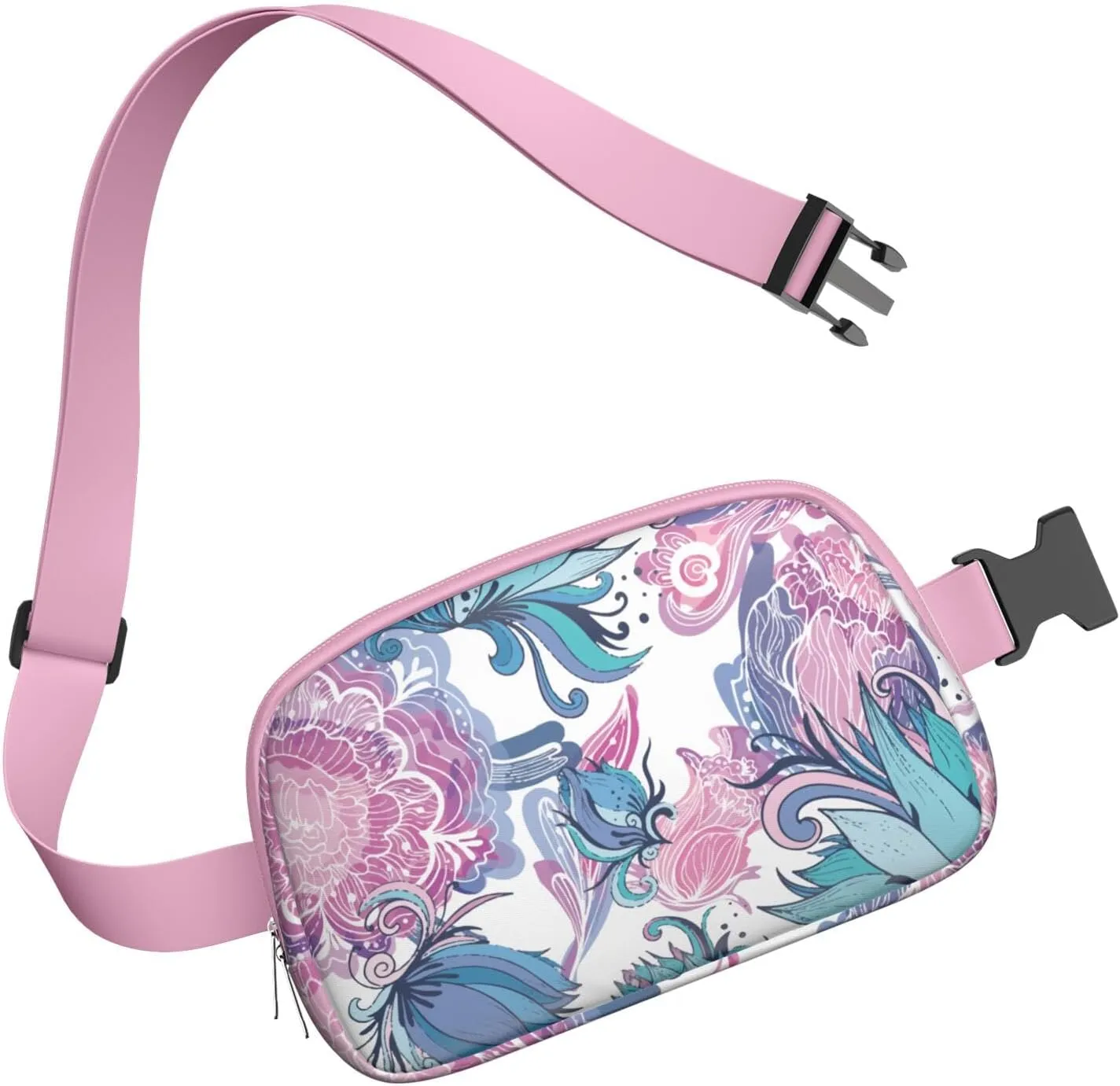 Fanny Pack for Women,Mini Waterproof Floral theme Belt Bag,Fashionable Crossbody,Cute Everywhere Belt Bags Fanny Pack for Hiking,Travel.
