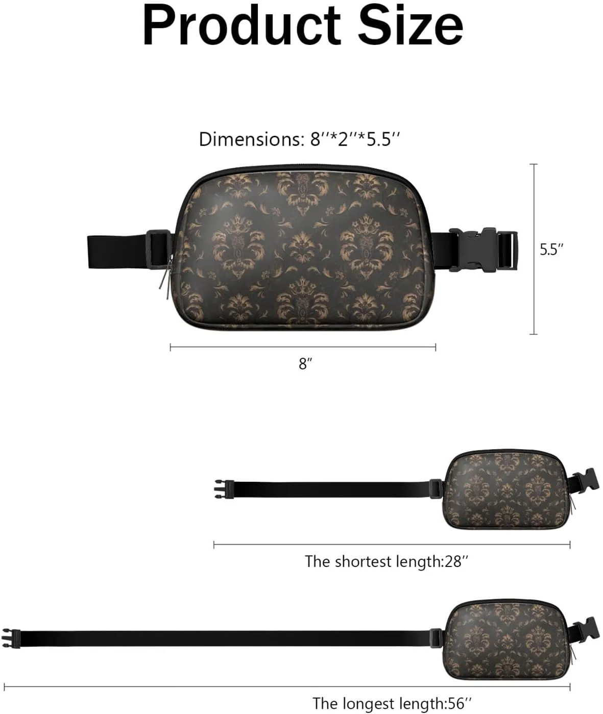 Fanny Pack for Women,Mini Waterproof Floral theme Belt Bag,Fashionable Crossbody,Cute Everywhere Belt Bags Fanny Pack for Hiking,Travel.