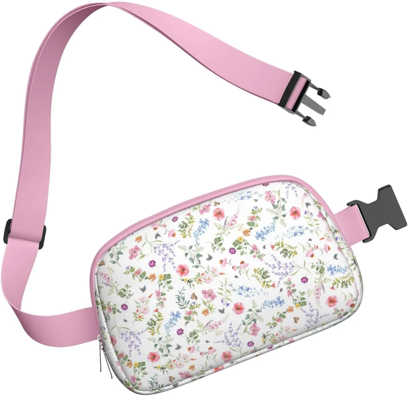 Fanny Pack for Women,Mini Waterproof Floral theme Belt Bag,Fashionable Crossbody,Cute Everywhere Belt Bags Fanny Pack for Hiking,Travel.