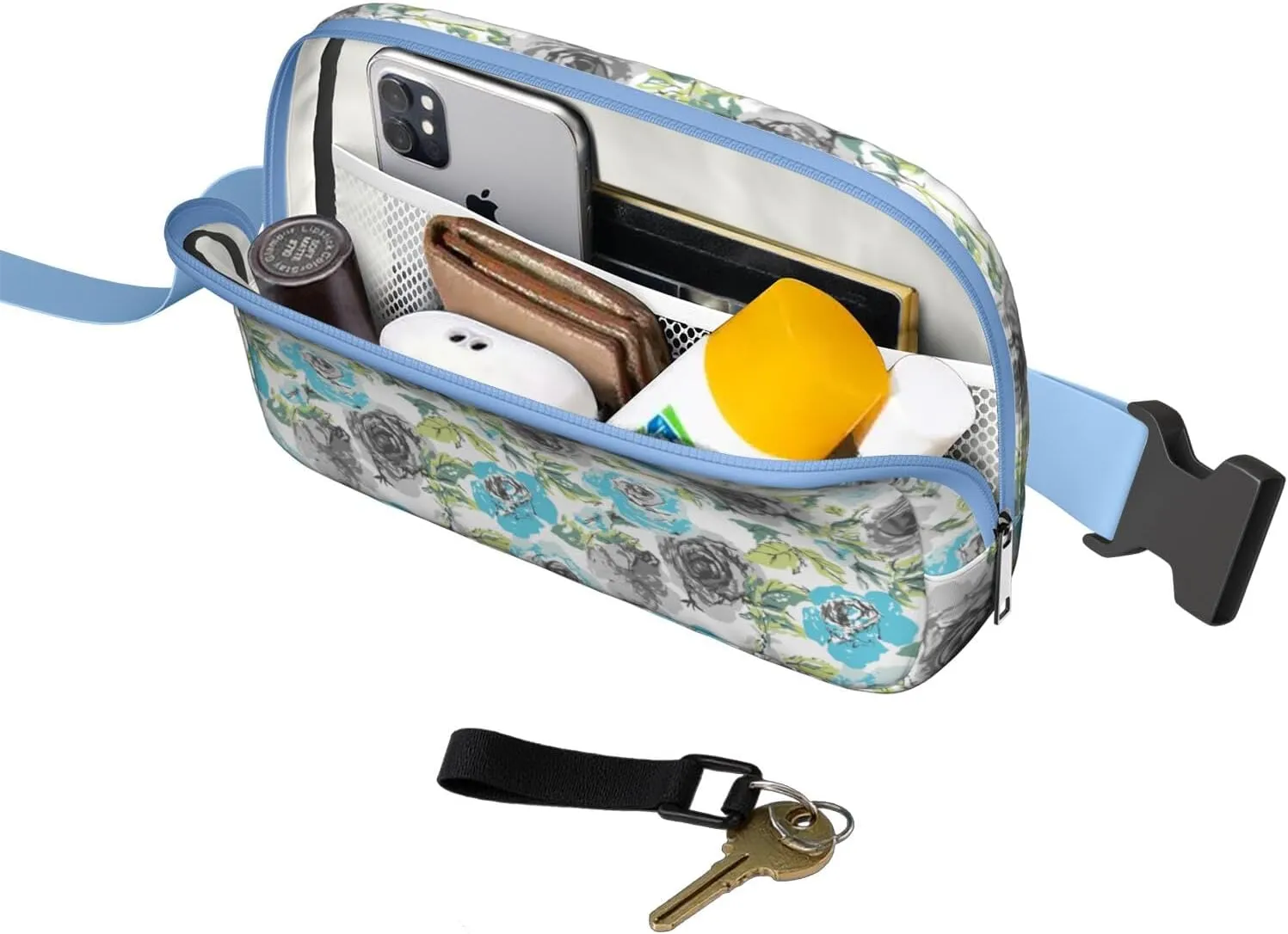 Fanny Pack for Women,Mini Waterproof Floral theme Belt Bag,Fashionable Crossbody,Cute Everywhere Belt Bags Fanny Pack for Hiking,Travel.