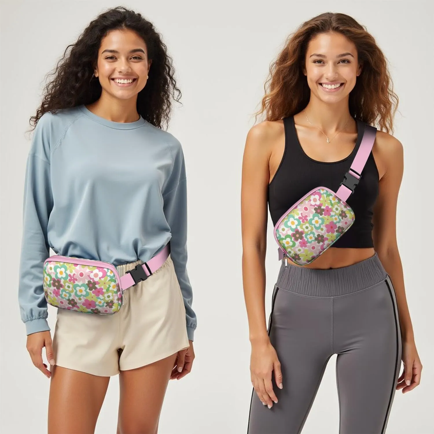 Fanny Pack for Women,Mini Waterproof Floral theme Belt Bag,Fashionable Crossbody,Cute Everywhere Belt Bags Fanny Pack for Hiking,Travel.