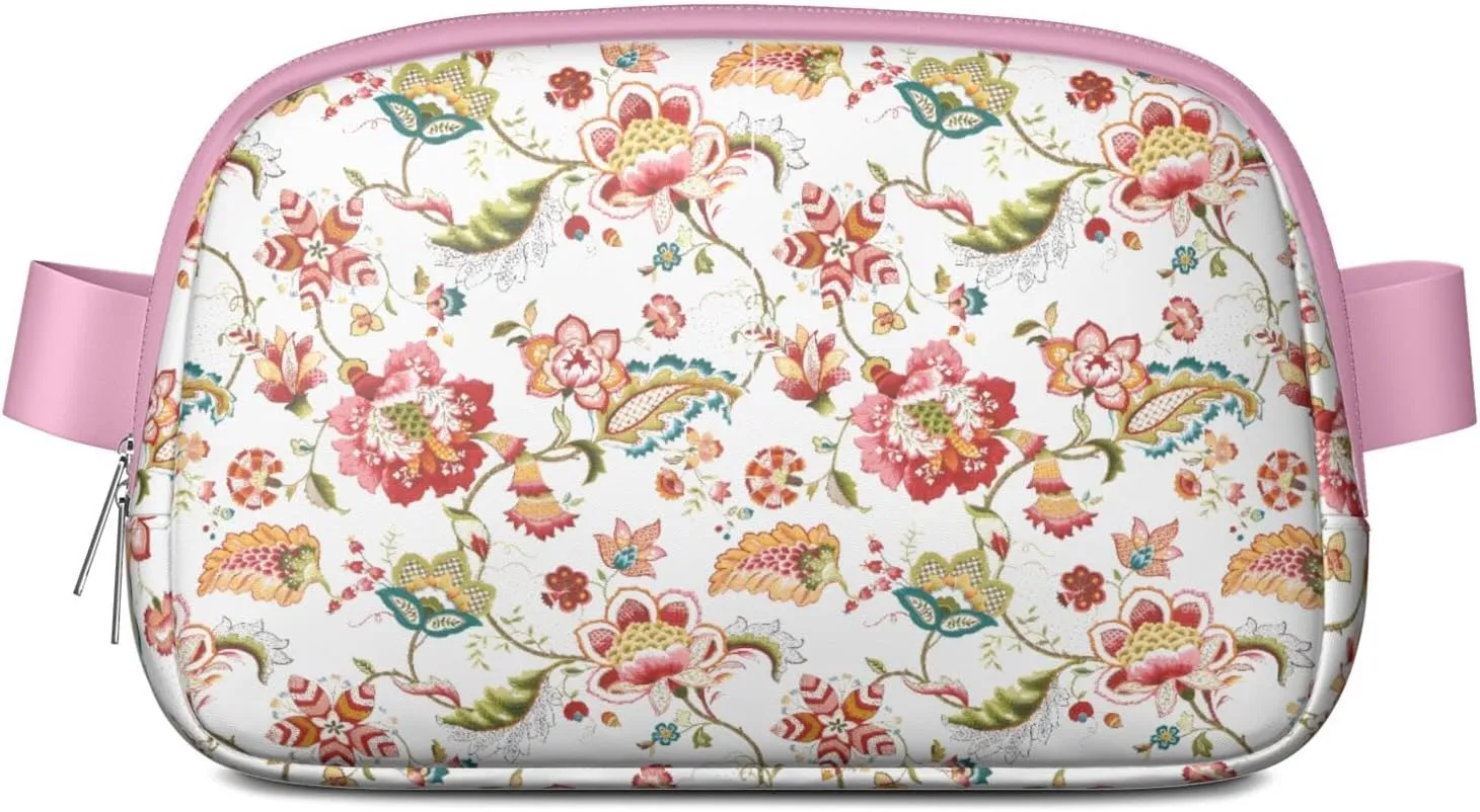 Fanny Pack for Women,Mini Waterproof Floral theme Belt Bag,Fashionable Crossbody,Cute Everywhere Belt Bags Fanny Pack for Hiking,Travel.