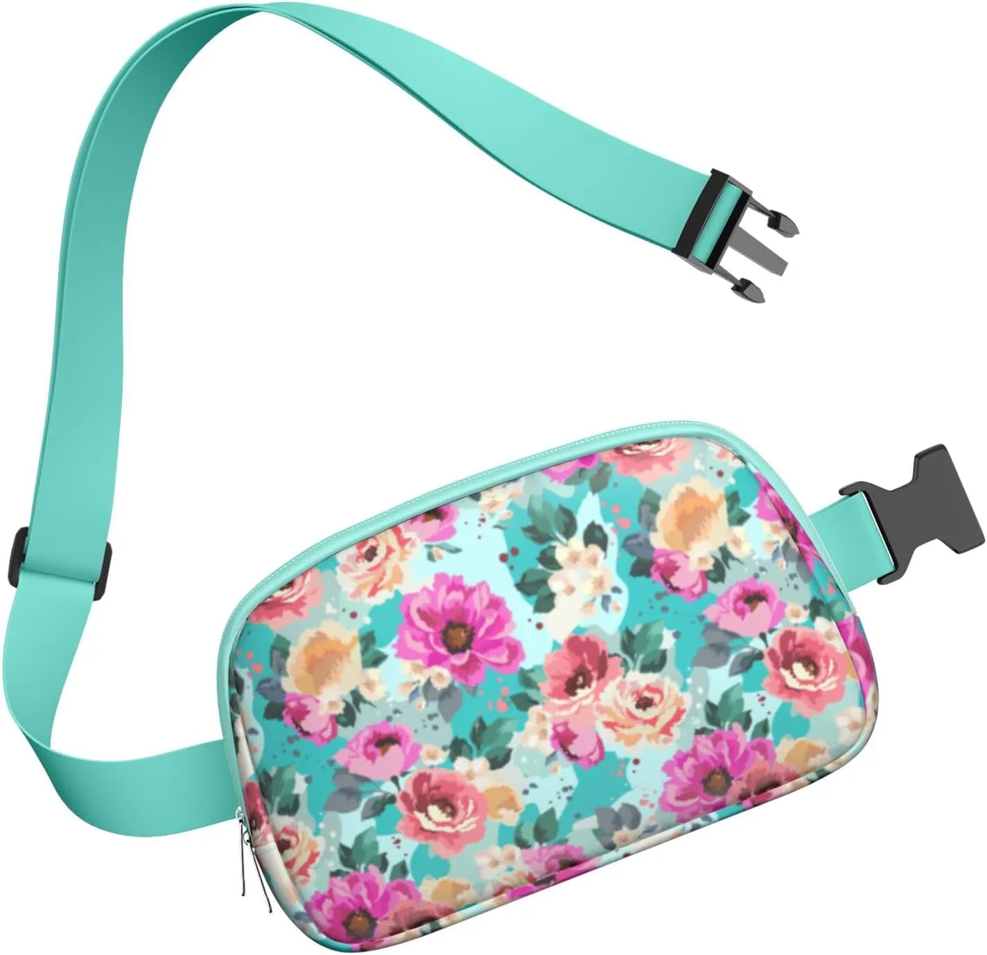 Fanny Pack for Women,Mini Waterproof Floral theme Belt Bag,Fashionable Crossbody,Cute Everywhere Belt Bags Fanny Pack for Hiking,Travel.