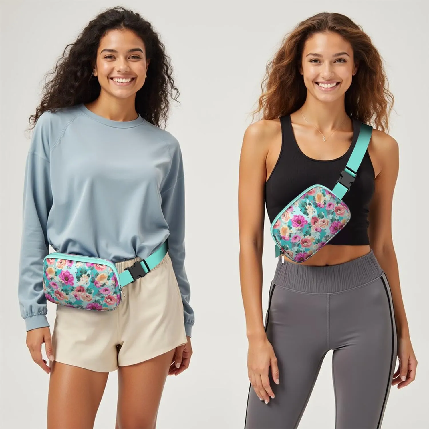 Fanny Pack for Women,Mini Waterproof Floral theme Belt Bag,Fashionable Crossbody,Cute Everywhere Belt Bags Fanny Pack for Hiking,Travel.