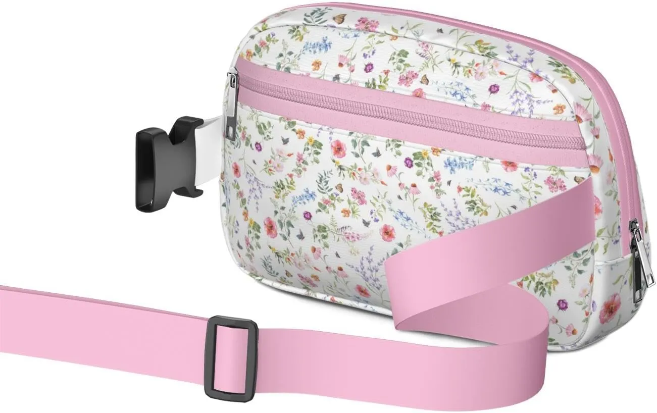 Fanny Pack for Women,Mini Waterproof Floral theme Belt Bag,Fashionable Crossbody,Cute Everywhere Belt Bags Fanny Pack for Hiking,Travel.