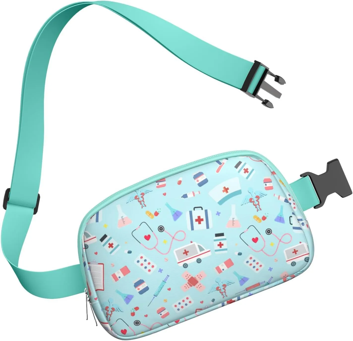 Fanny Pack for Women,Mini Waterproof Nurse theme Belt Bag,Fashionable Crossbody,Cute Everywhere Belt Bags Fanny Pack for Hiking, Travel.