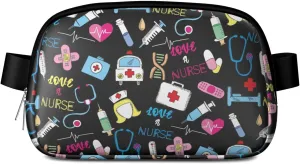 Fanny Pack for Women,Mini Waterproof Nurse theme Belt Bag,Fashionable Crossbody,Cute Everywhere Belt Bags Fanny Pack for Hiking, Travel.
