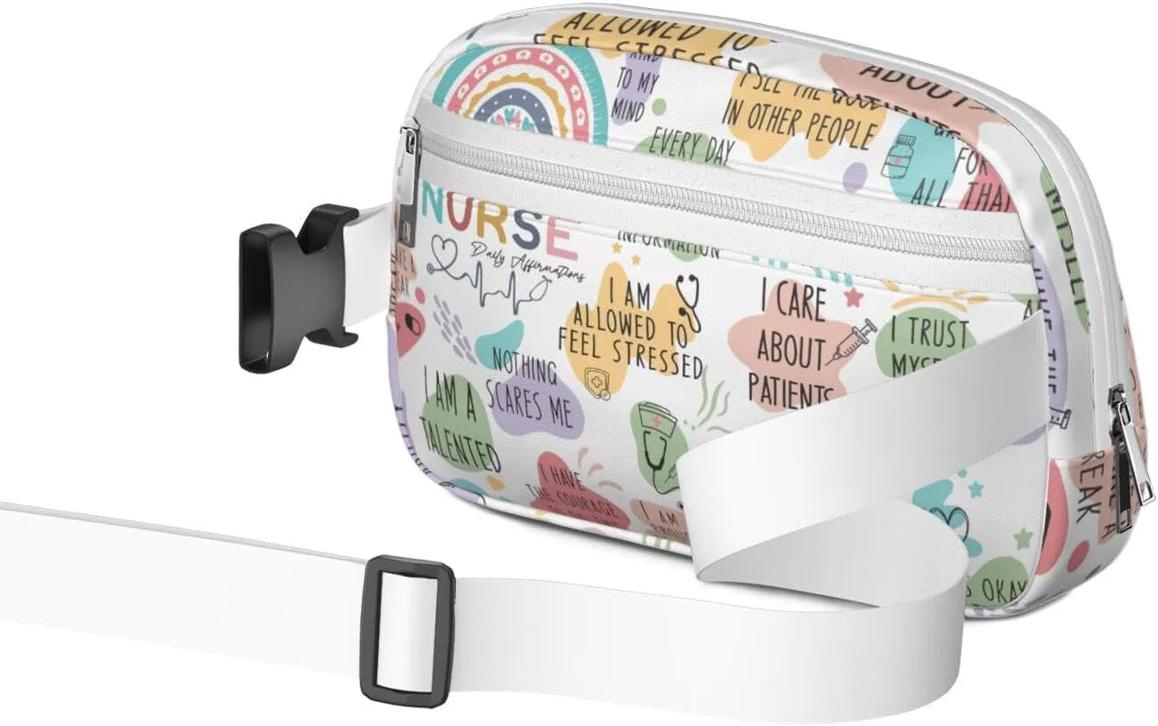 Fanny Pack for Women,Mini Waterproof Nurse theme Belt Bag,Fashionable Crossbody,Cute Everywhere Belt Bags Fanny Pack for Hiking, Travel.