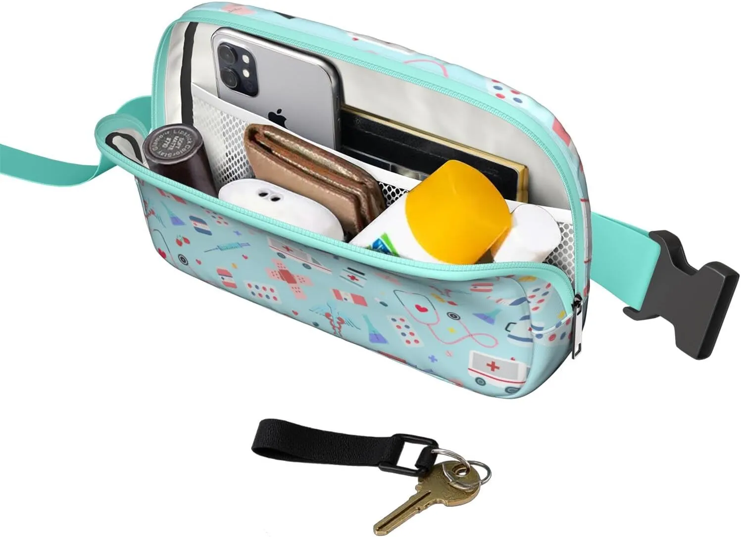 Fanny Pack for Women,Mini Waterproof Nurse theme Belt Bag,Fashionable Crossbody,Cute Everywhere Belt Bags Fanny Pack for Hiking, Travel.